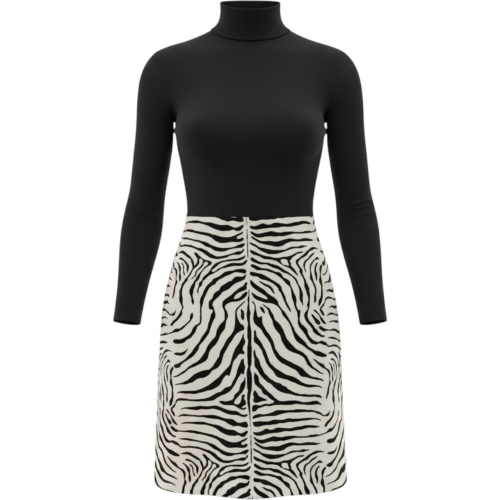 Vintage Gemini Peter Noviello Sherrie Bloom Zebra Print Dress Size 12